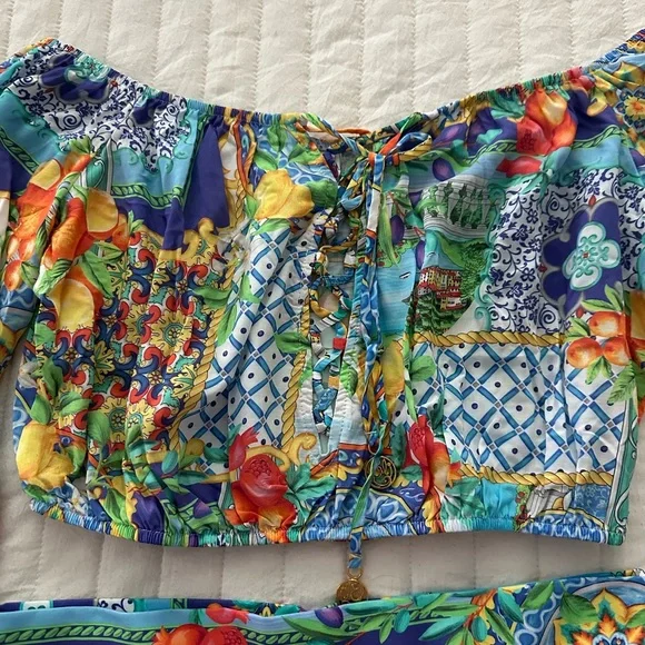 Luli Fama Amafi crop top and high waisted shorts new with tags - Picture 9 of 11